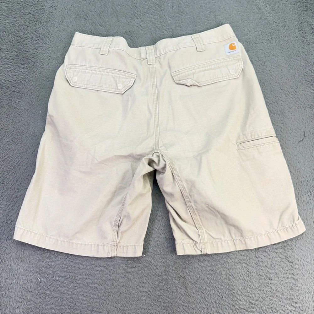 Carhartt Cargo Shorts Mens 34 Tan Relaxed Fit Ripstop Workwear 100240 232